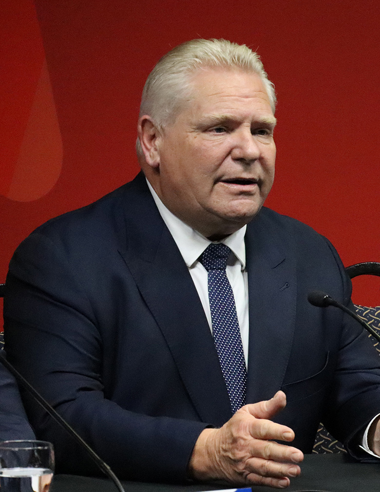 Doug Ford a été élu premier ministre de l’Ontario pour une troisième fois de suite jeudi. Photo : Inès Lombardo - Francopresse