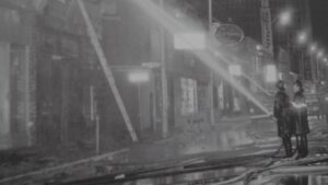 Photo de pompiers qui travaille - Grand incendie de 1933