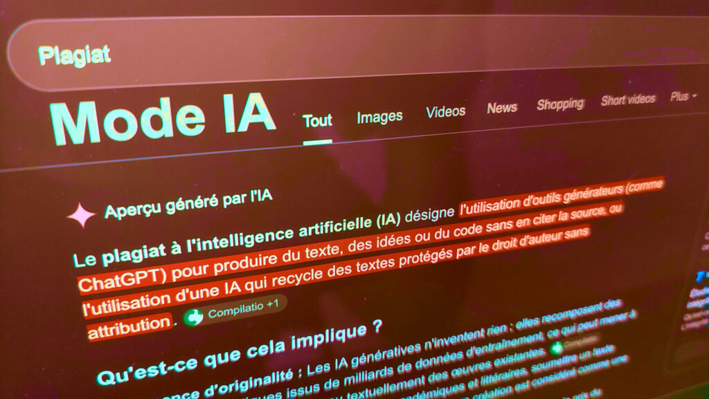 Plagiat avec IA recherche avecl'IA